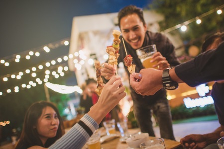 Friends Enjoying a Festival